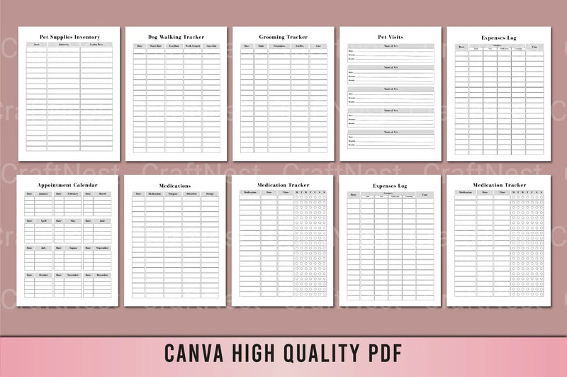 Pet Care Planner Guide - CraftNest - Digital Crafting and Art