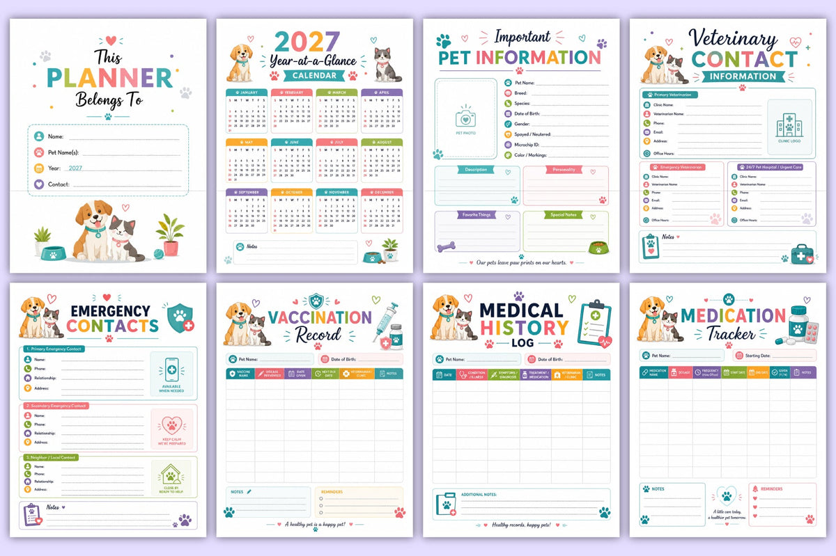 Pet Care Planner 2027