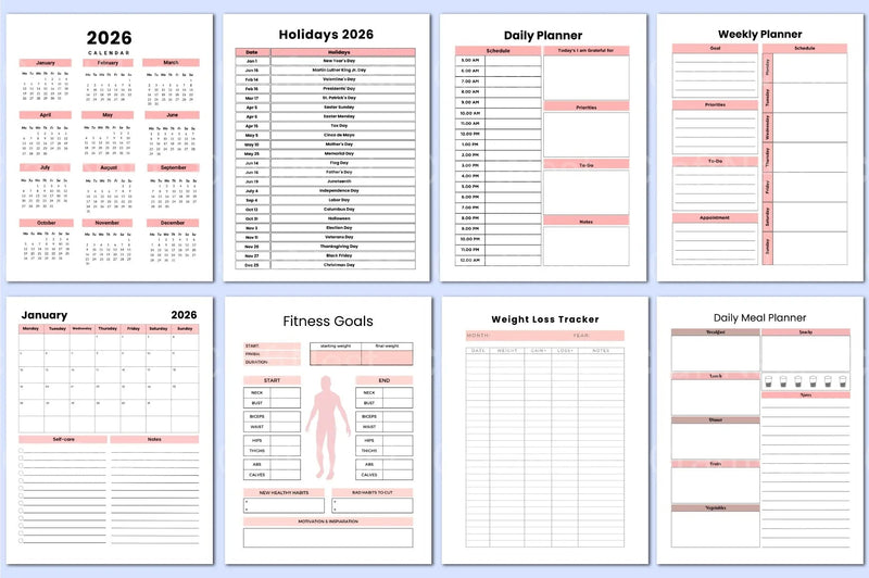 Fitness Meal Planning Workbook - CraftNest - Digital Crafting and Art