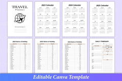 Travel Planner Canva Template Interior - CraftNest - Digital Crafting and Art