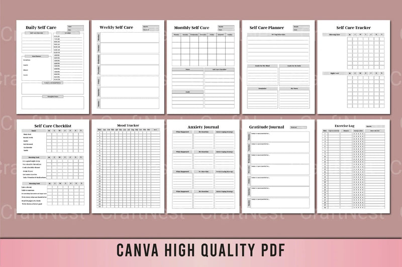 Mental Health Self-Care Planner - CraftNest - Digital Crafting and Art