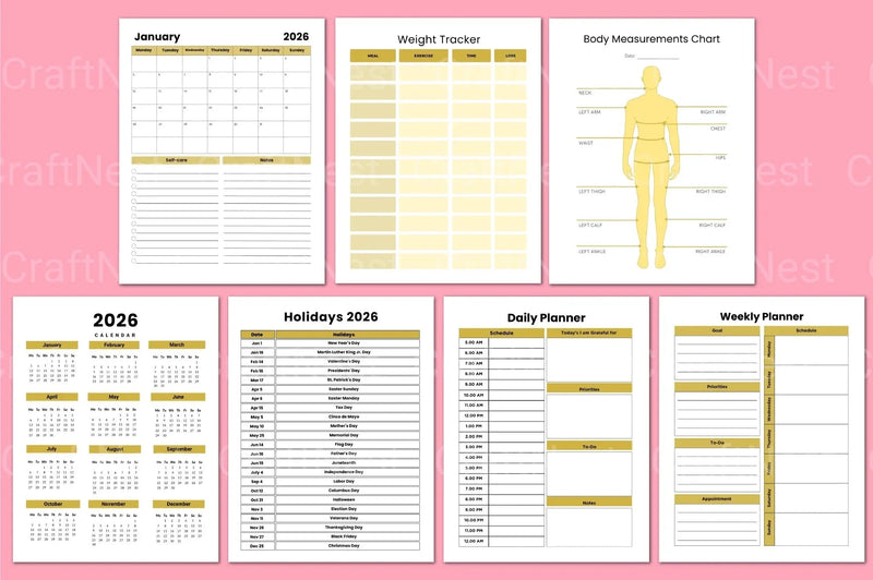 Workout Nutrition Logbook for Optimal Fitness - CraftNest - Digital Crafting and Art