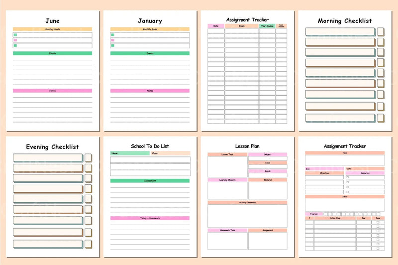 ADHD School Planner for Effective Organization - CraftNest - Digital Crafting and Art