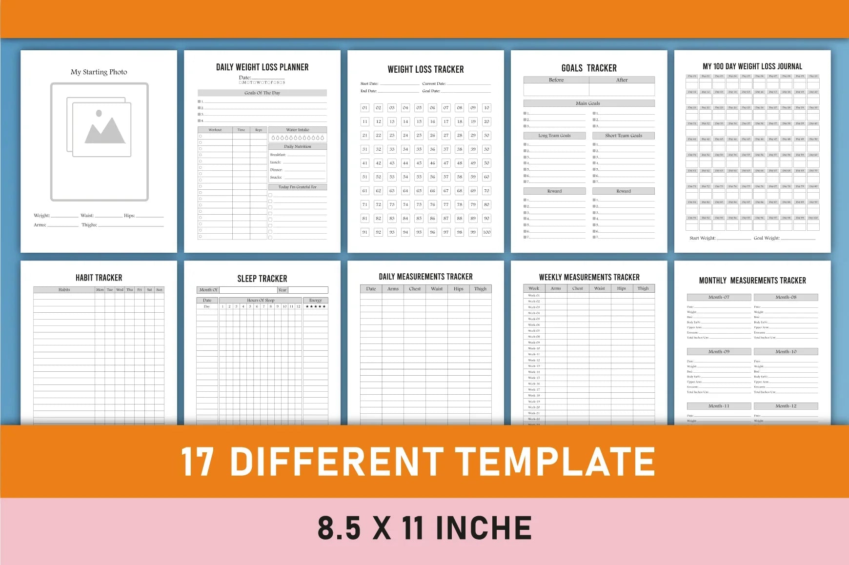 Weight Loss Planner - CraftNest - Digital Crafting and Art