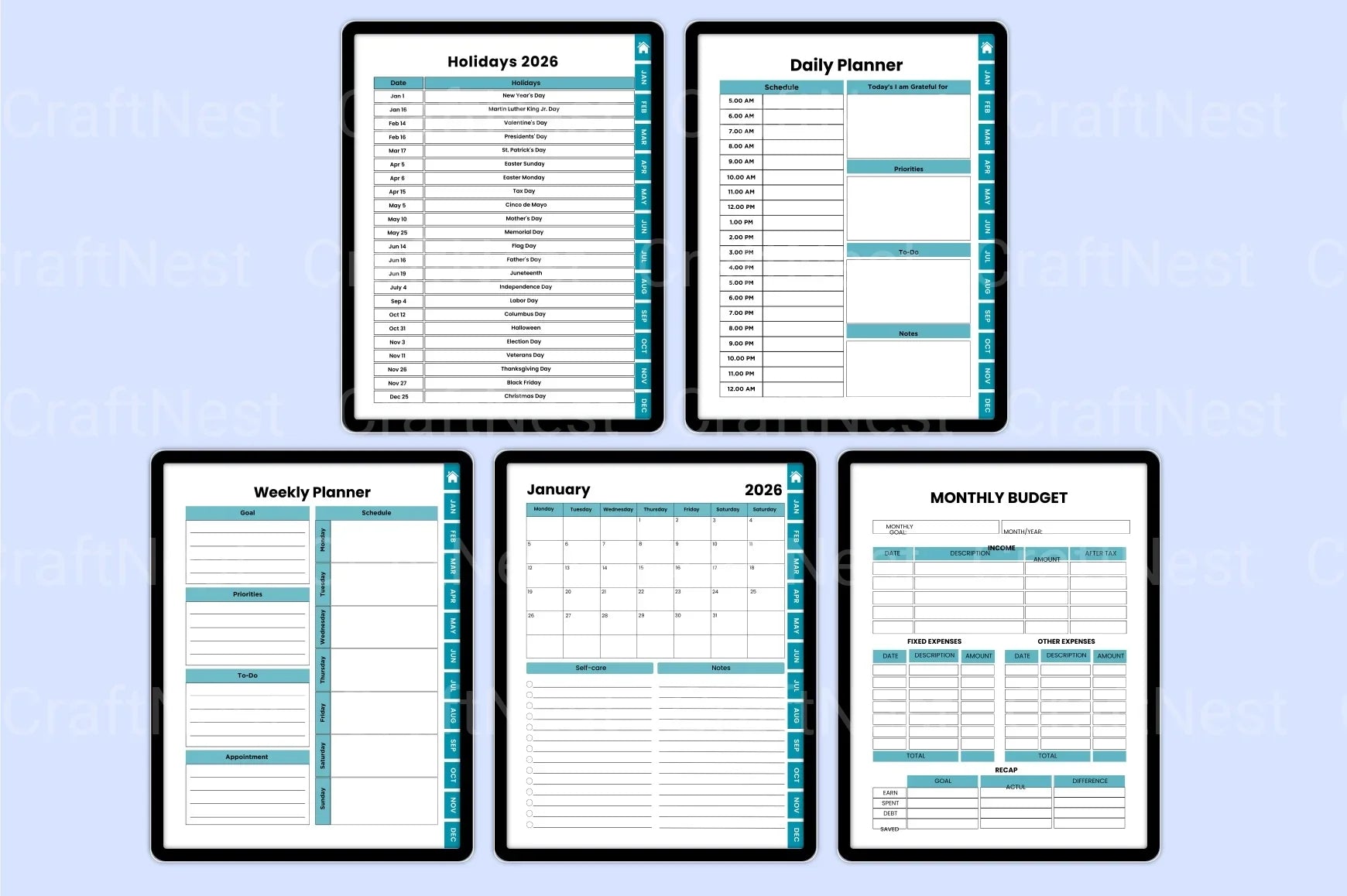 Budget Organizer Planner - CraftNest - Digital Crafting and Art