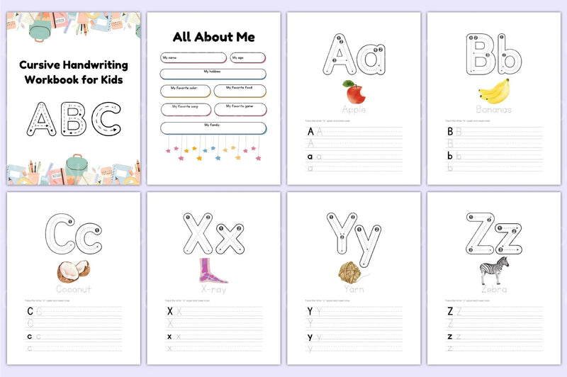 Cursive Handwriting Workbook for Kids - CraftNest - Digital Crafting and Art