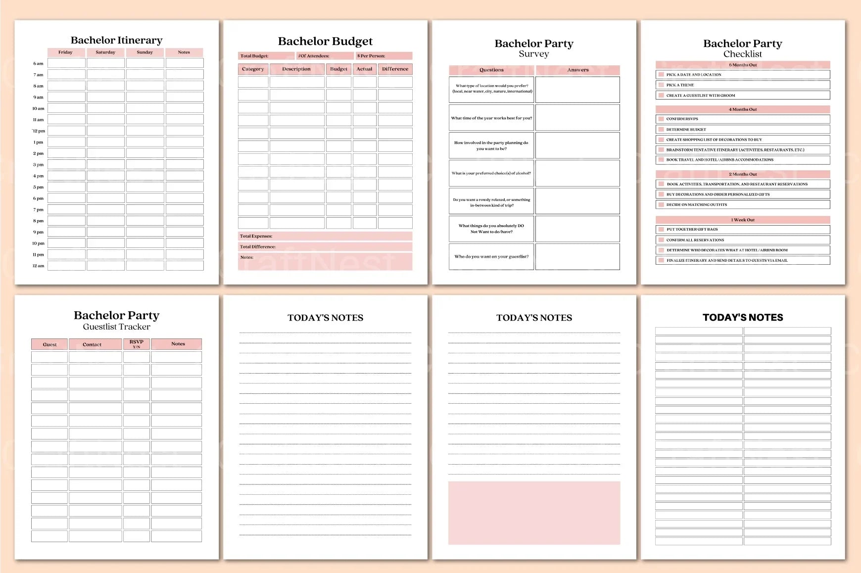 Bachelor Party Planner - CraftNest - Digital Crafting and Art