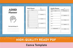 ADHD Planner Canva Template for Effective Organization - CraftNest - Digital Crafting and Art
