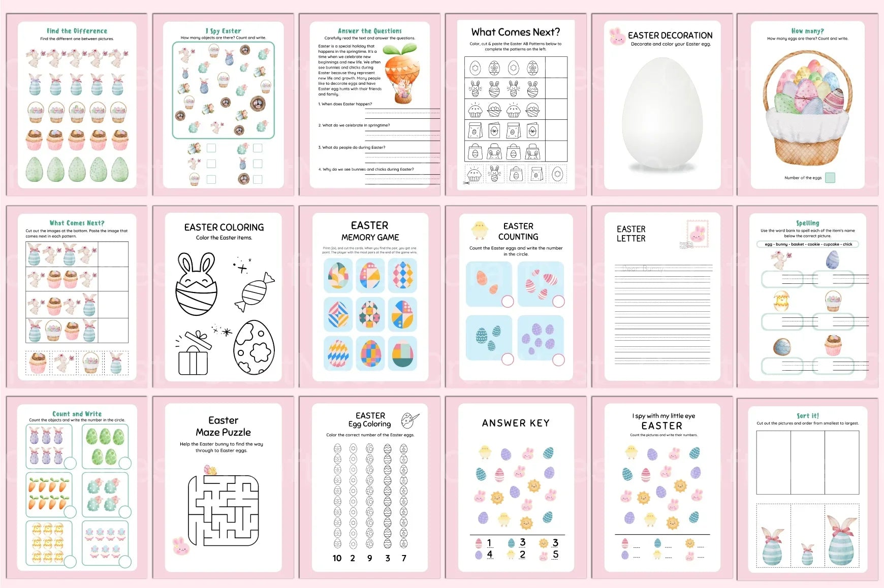 Easter Activity Coloring Book for Kids - CraftNest - Digital Crafting and Art