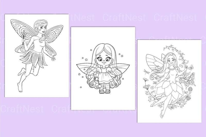 Cute Fairy Coloring Page - CraftNest - Digital Crafting and Art