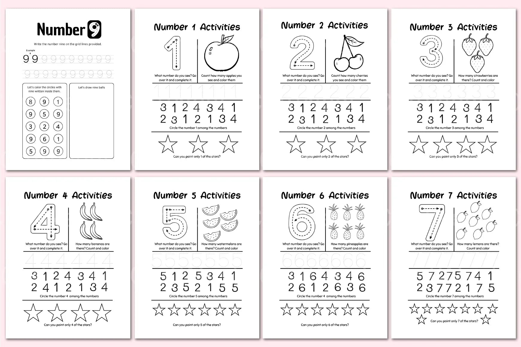 Dot the Numbers Workbook for Kids - CraftNest - Digital Crafting and Art