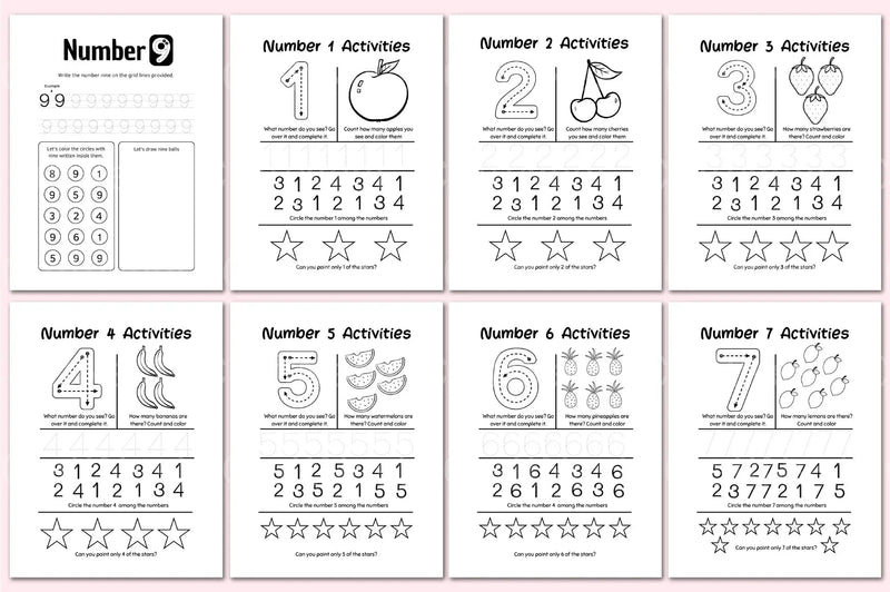 Dot the Numbers Workbook for Kids - CraftNest - Digital Crafting and Art