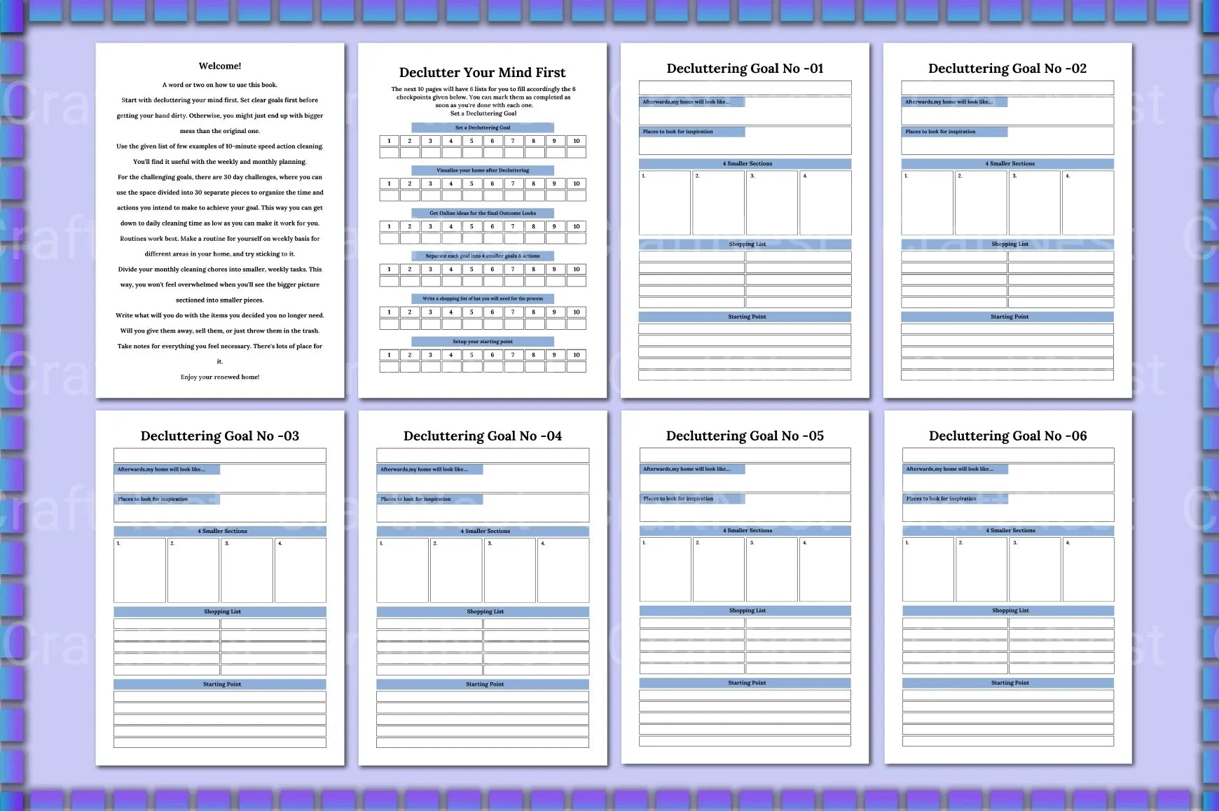 Decluttering Planner Organizer - CraftNest - Digital Crafting and Art