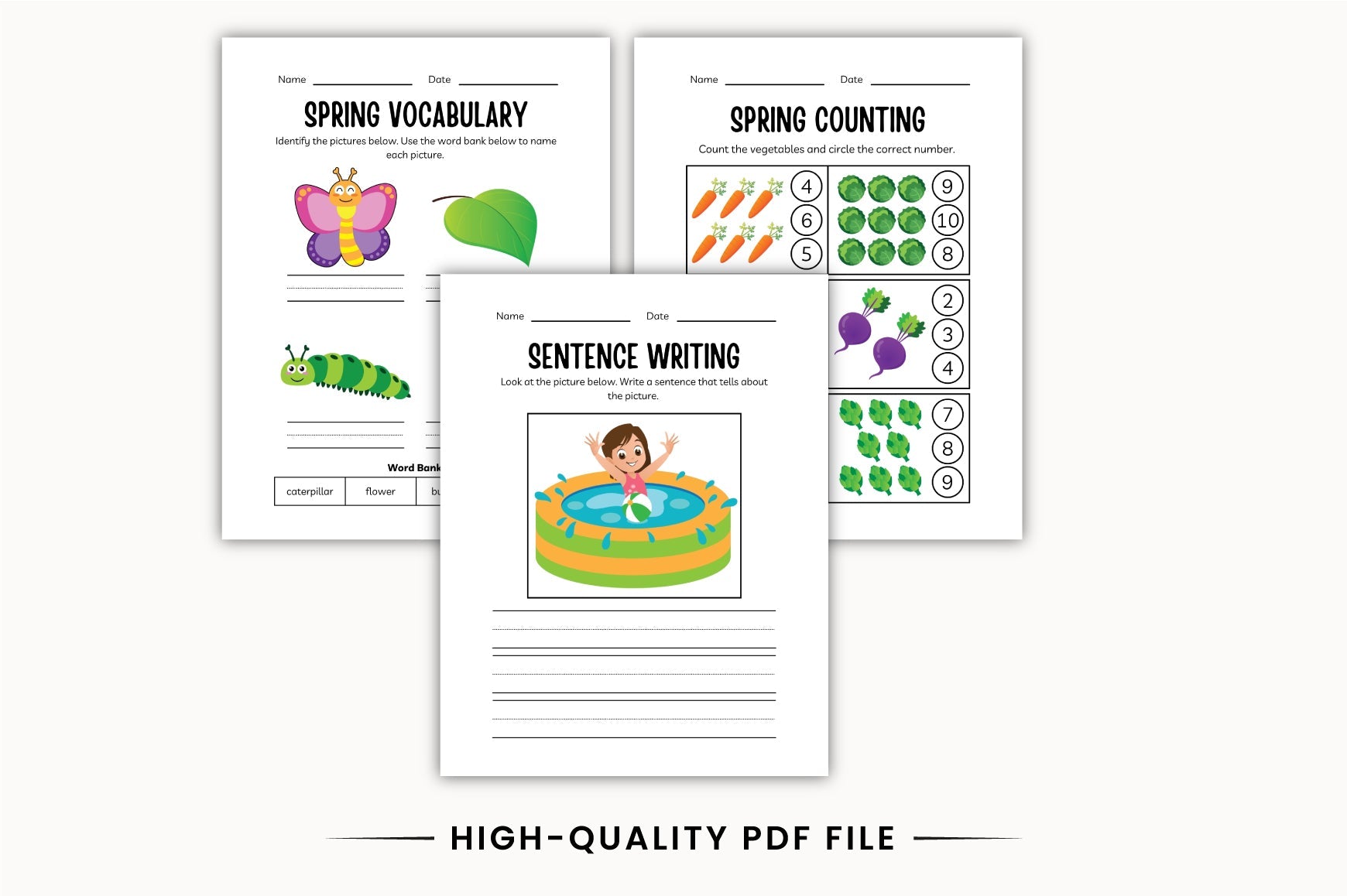 Spring Summer Fun Workbook for Kids