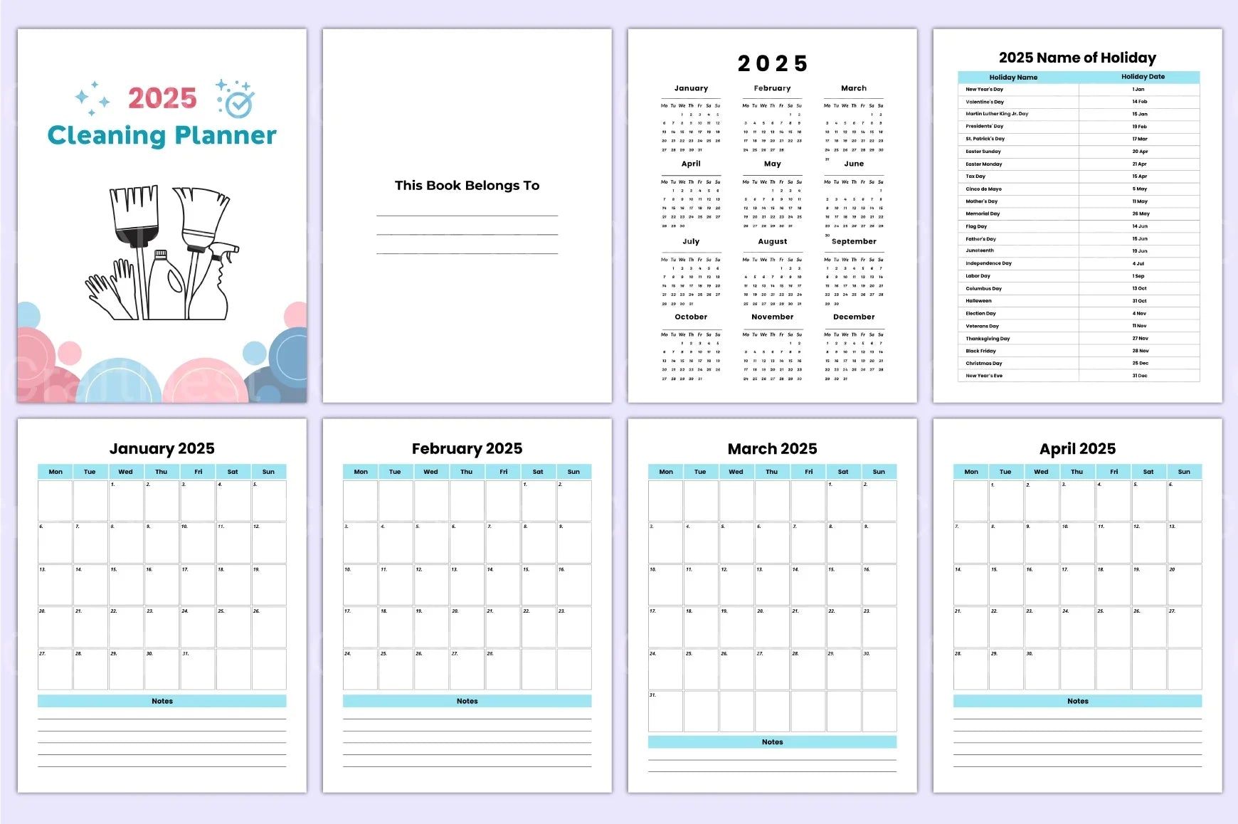 Cleaning Planner 2023 - CraftNest - Digital Crafting and Art