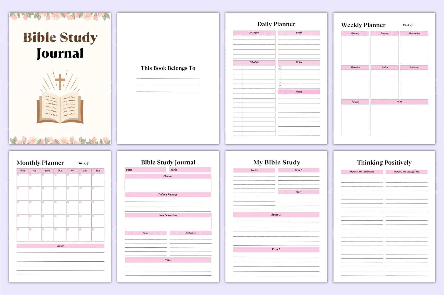 Bible Study Planner Template - CraftNest - Digital Crafting and Art