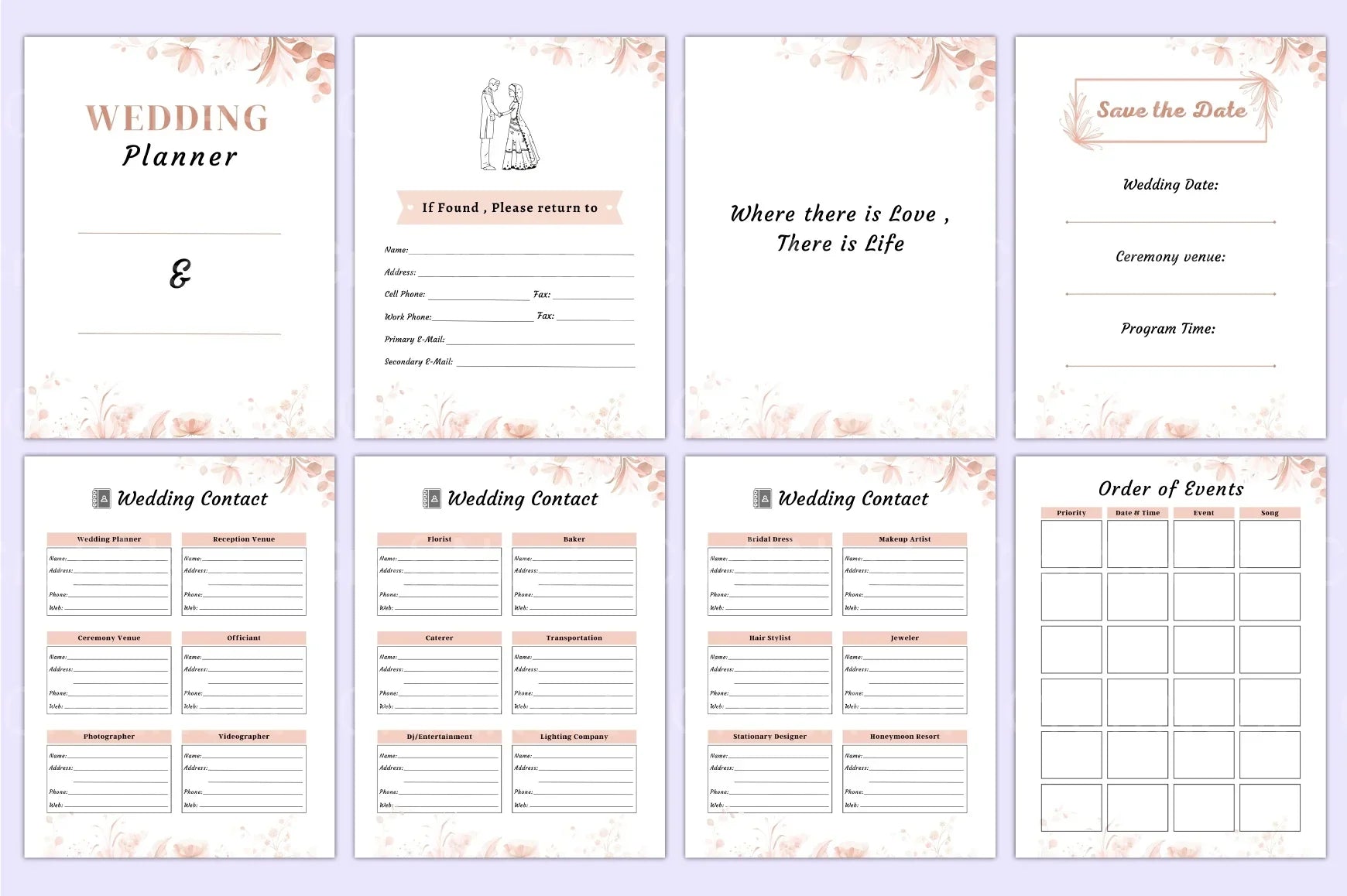 Ultimate Wedding Planner Canva Template - CraftNest - Digital Crafting and Art
