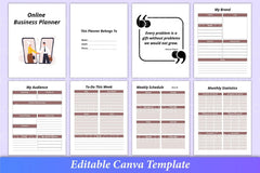 Online Business Planner Canva Template - CraftNest - Digital Crafting and Art