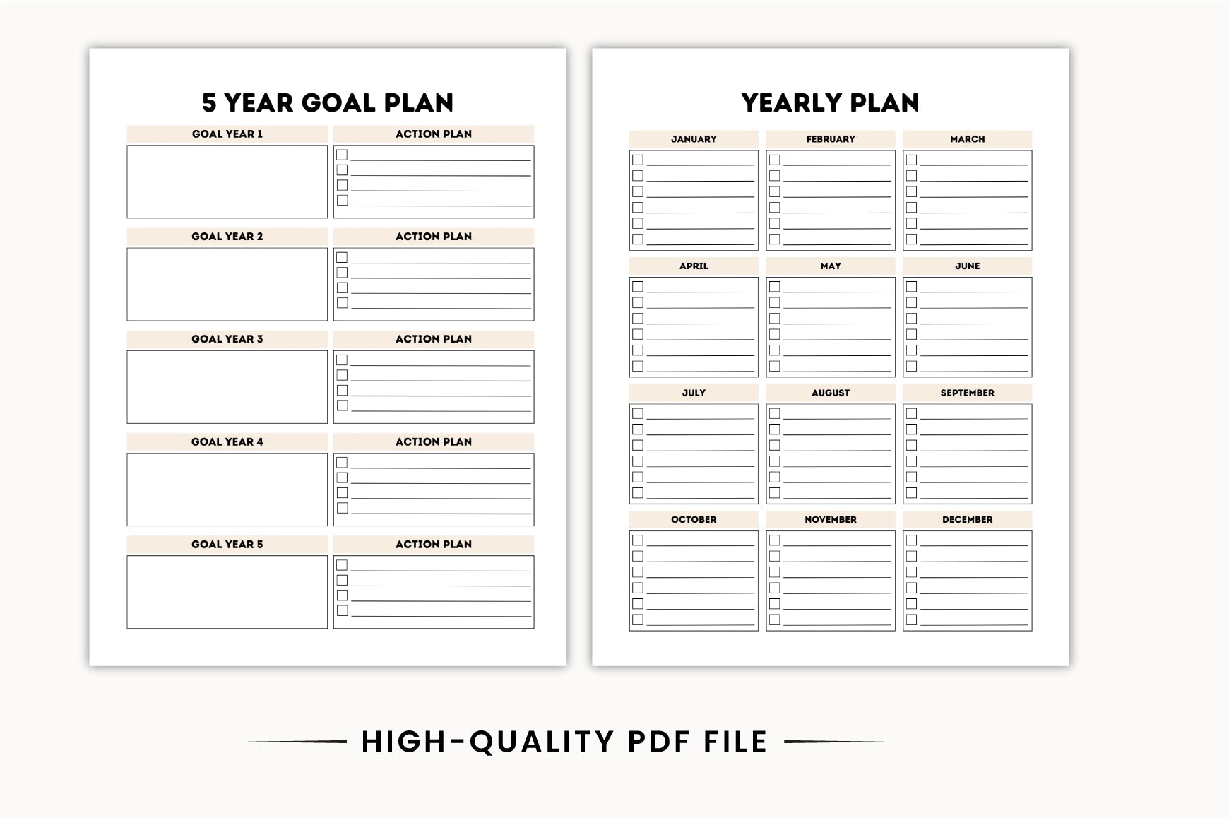 Yearly Life Goals Planner