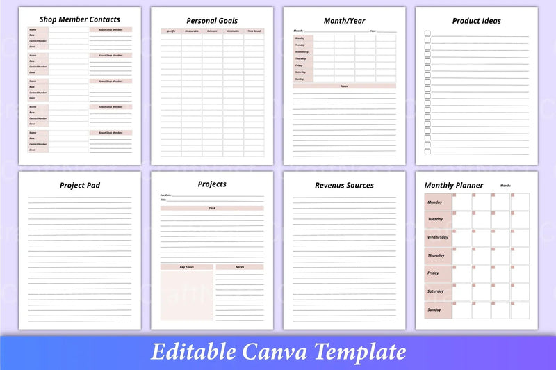Side Hustle Planner Canva Template - CraftNest - Digital Crafting and Art