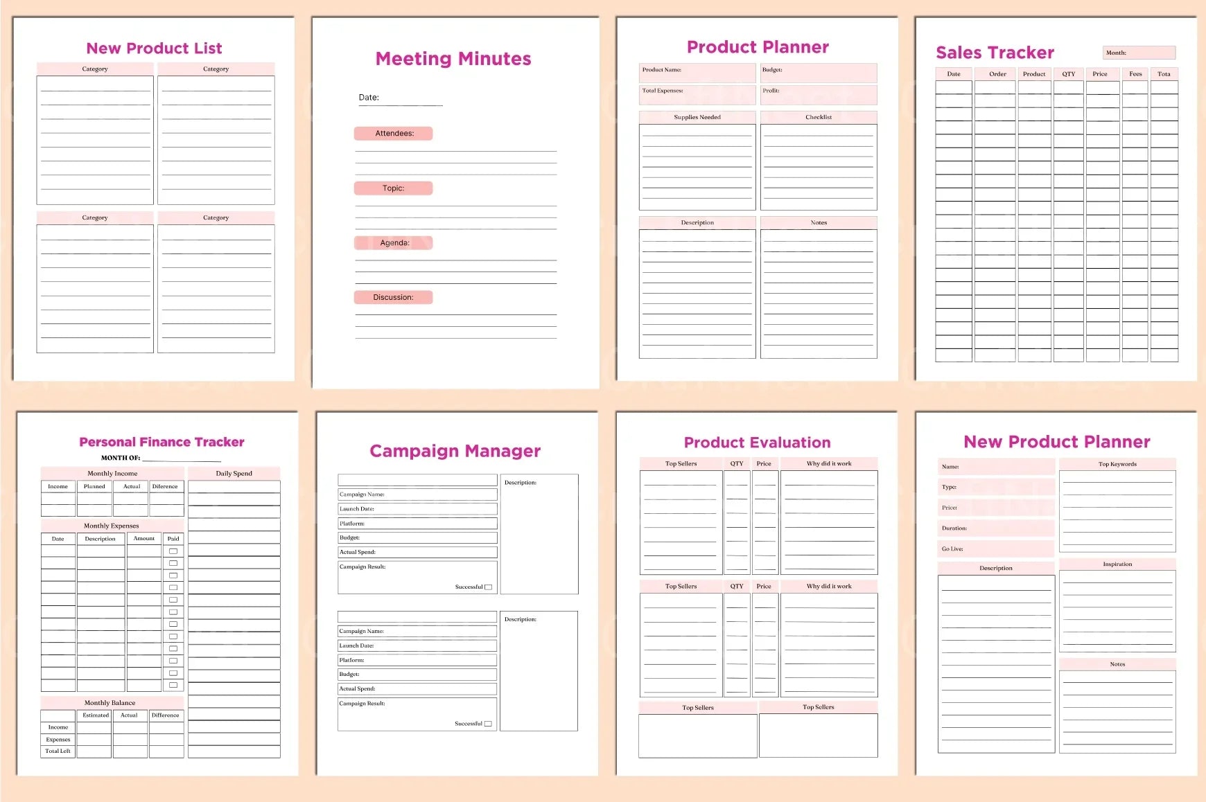 Side Hustle Planner - CraftNest - Digital Crafting and Art