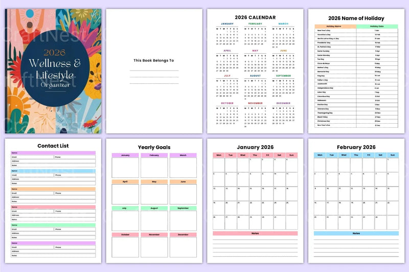 Wellness Lifestyle Organizer - CraftNest - Digital Crafting and Art