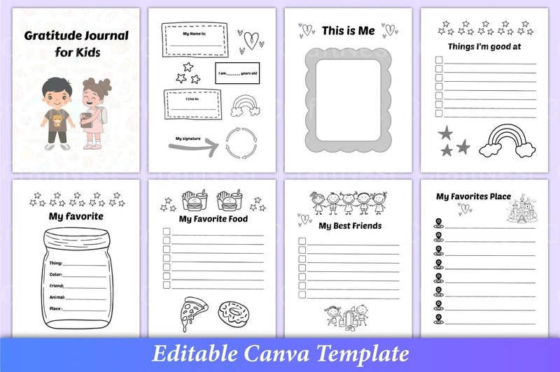 Gratitude Journal for Kids Canva Interior - CraftNest - Digital Crafting and Art