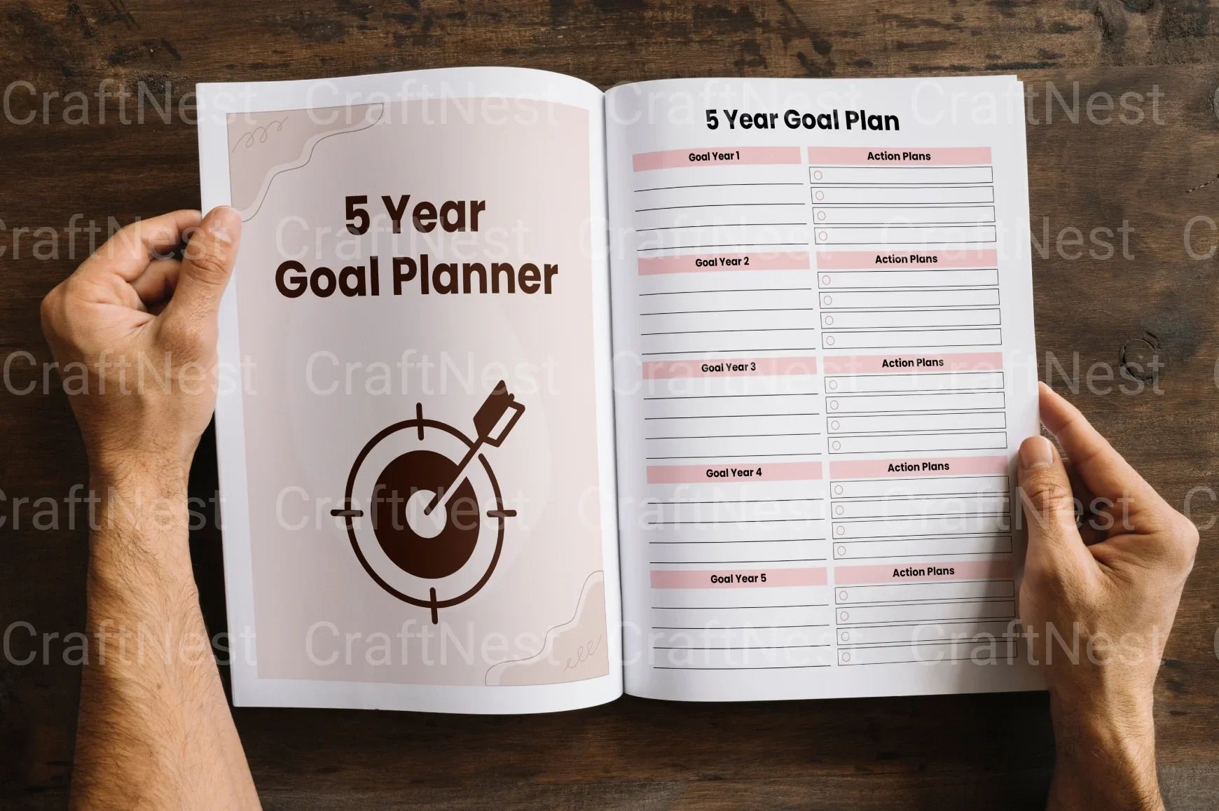 Yearly Goal Planner Canva Interior - CraftNest - Digital Crafting and Art