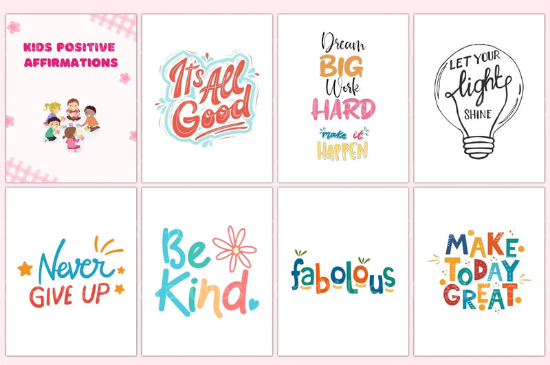 Kids Positive Affirmations Canva Template - CraftNest - Digital Crafting and Art