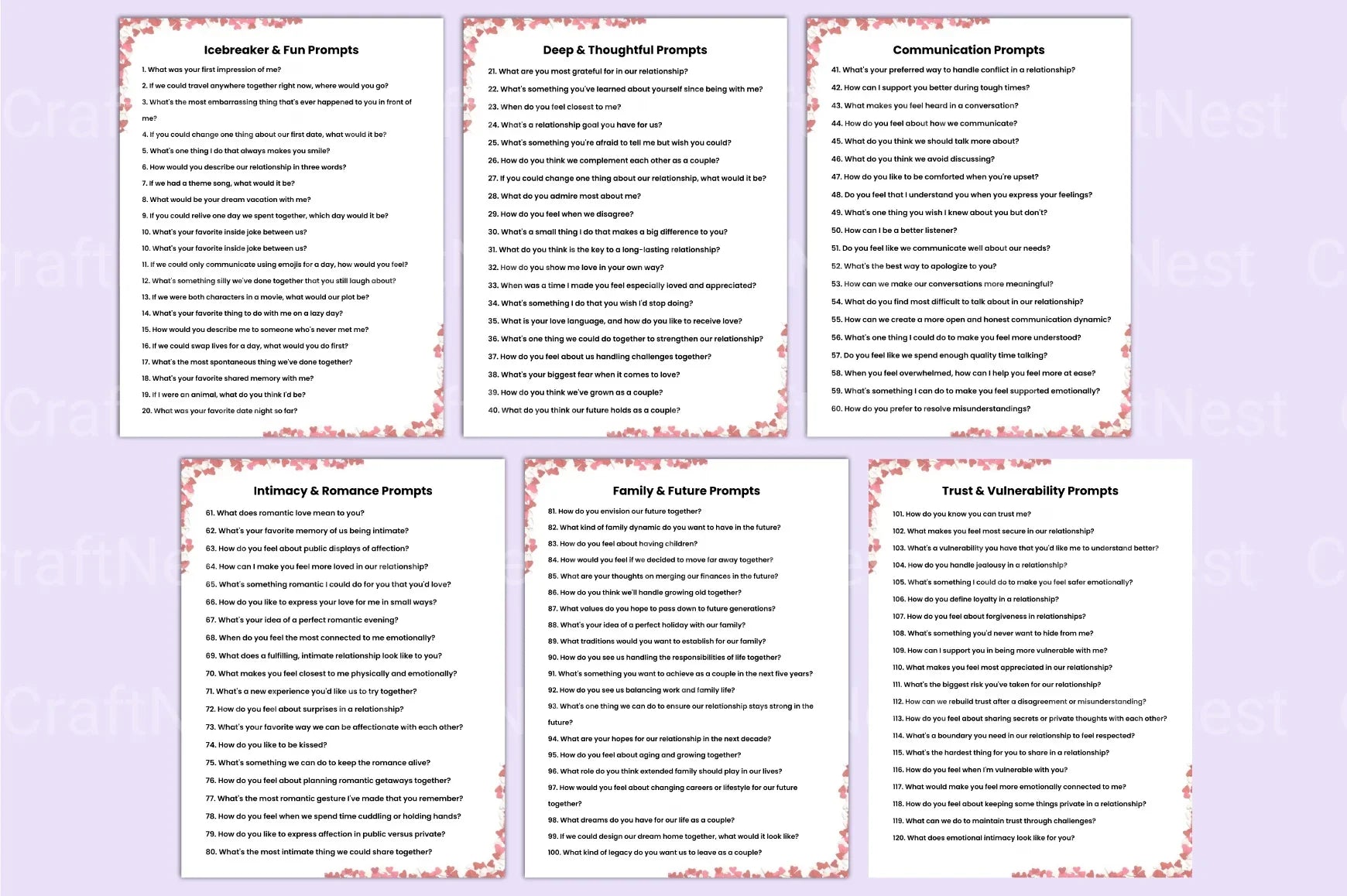 Engaging Relationship Prompts for Deeper Connections - CraftNest - Digital Crafting and Art