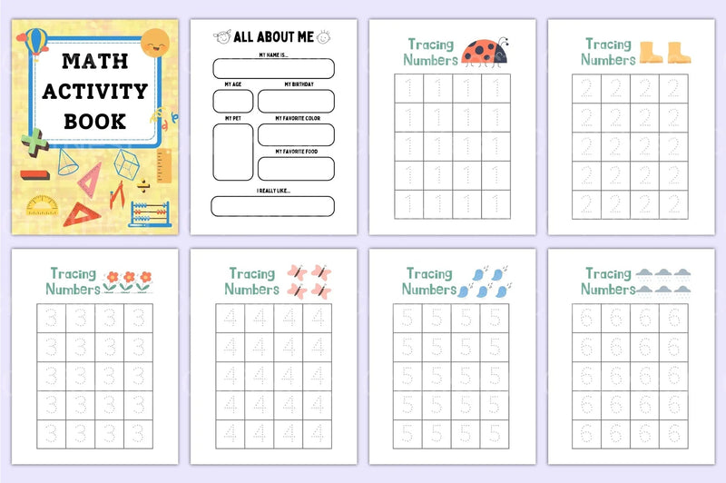 Math Activity Book for Kids - CraftNest - Digital Crafting and Art