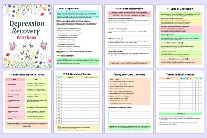 Depression Recovery Workbook: A Guide to Healing - CraftNest - Digital Crafting and Art