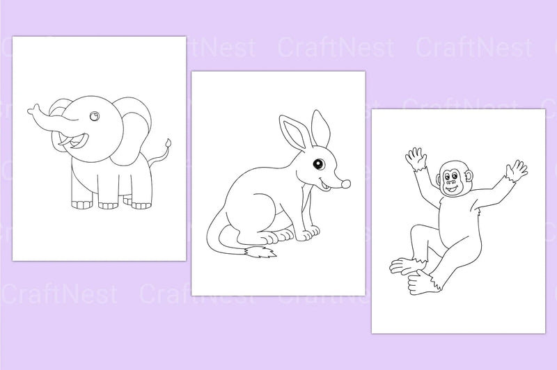 Cute Animals Coloring Book - CraftNest - Digital Crafting and Art