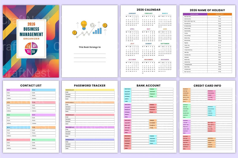 Business Management Organizer - CraftNest - Digital Crafting and Art