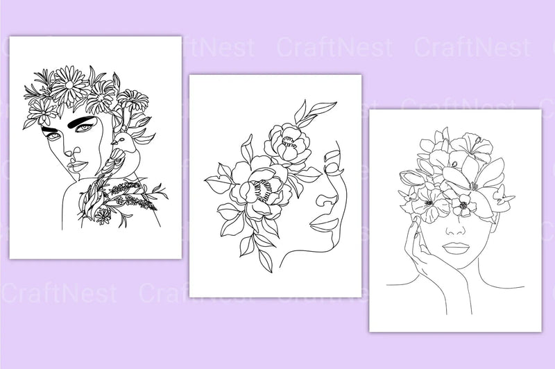 Flower Girl Coloring Page - CraftNest - Digital Crafting and Art
