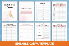 Party Event Planner Canva Template - CraftNest - Digital Crafting and Art