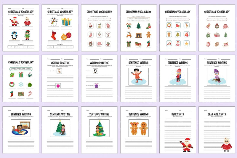 Kindergarten Christmas Workbook - CraftNest - Digital Crafting and Art