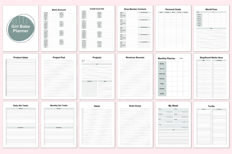Girl Babe Planner: Stylish & Functional Organizer - CraftNest - Digital Crafting and Art