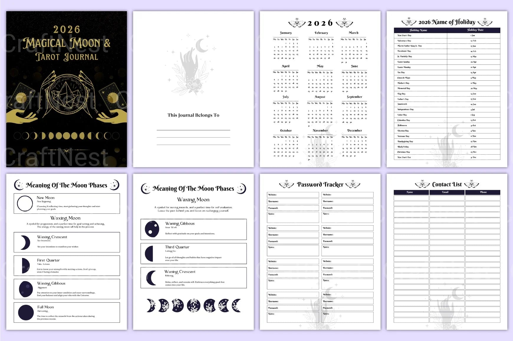 Magical Moon Tarot Deck - CraftNest - Digital Crafting and Art