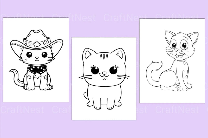 Cat Coloring Page - CraftNest - Digital Crafting and Art