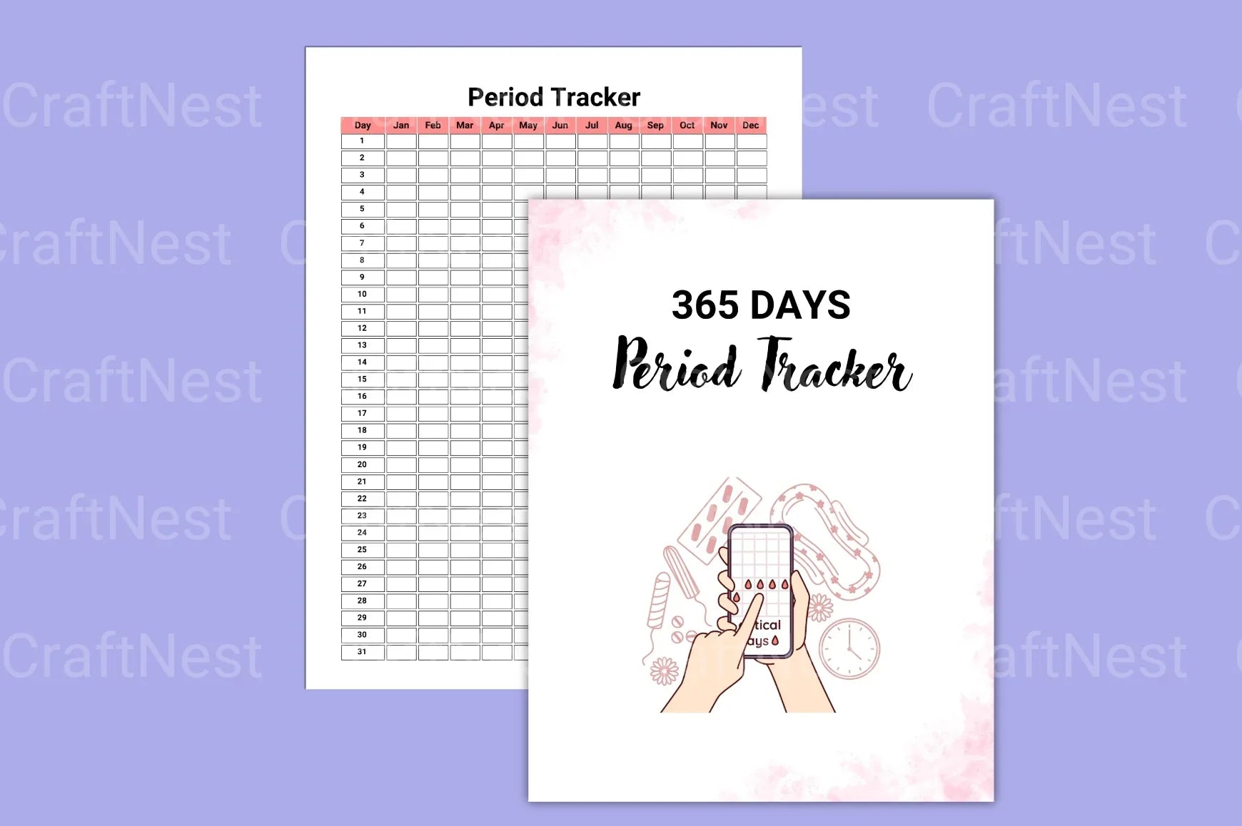 Days Period Tracker App - CraftNest - Digital Crafting and Art