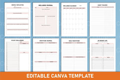 Wellness Planner Canva Interior Design - CraftNest - Digital Crafting and Art
