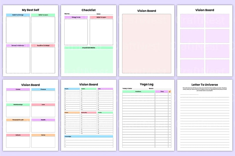 Vision Manifestation Workbook for Goal Setting and Success - CraftNest - Digital Crafting and Art