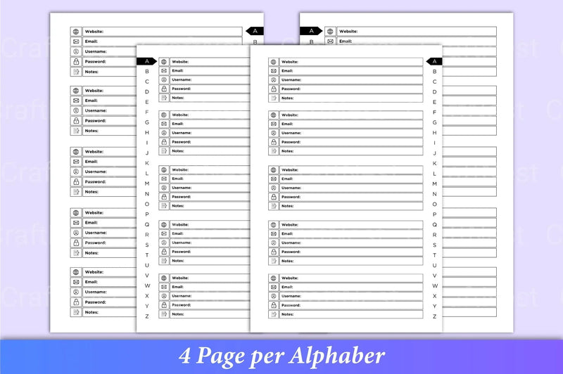 Password Book with Tabs for Easy Organization - CraftNest - Digital Crafting and Art