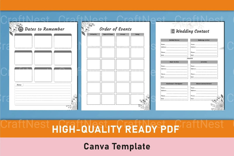 Wedding Planner Canva Template - CraftNest - Digital Crafting and Art
