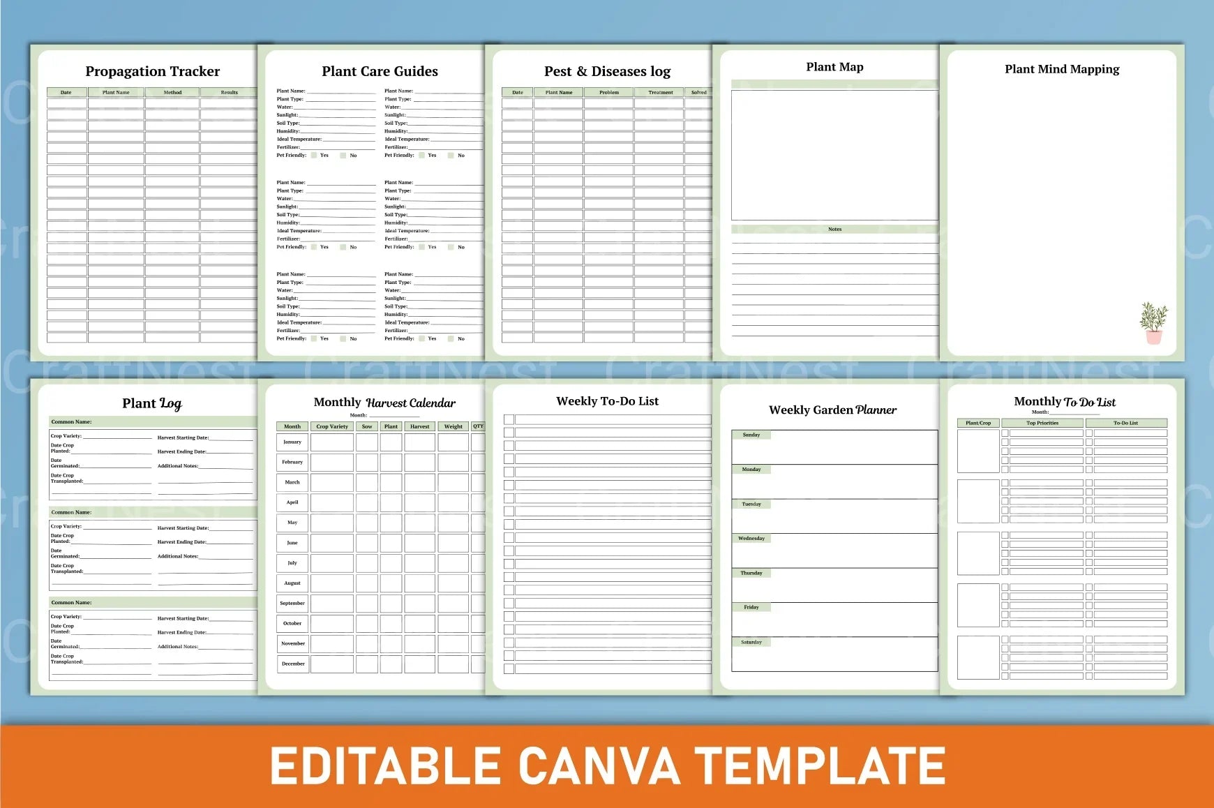 Home Plant Care Planner Template - CraftNest - Digital Crafting and Art