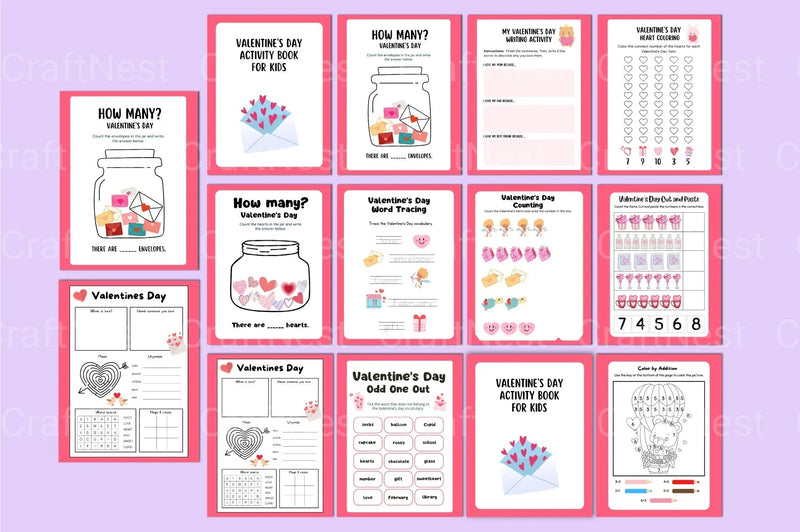 Valentine's Day Activity Book for Kids - CraftNest - Digital Crafting and Art