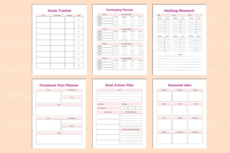 Side Hustle Planner - CraftNest - Digital Crafting and Art