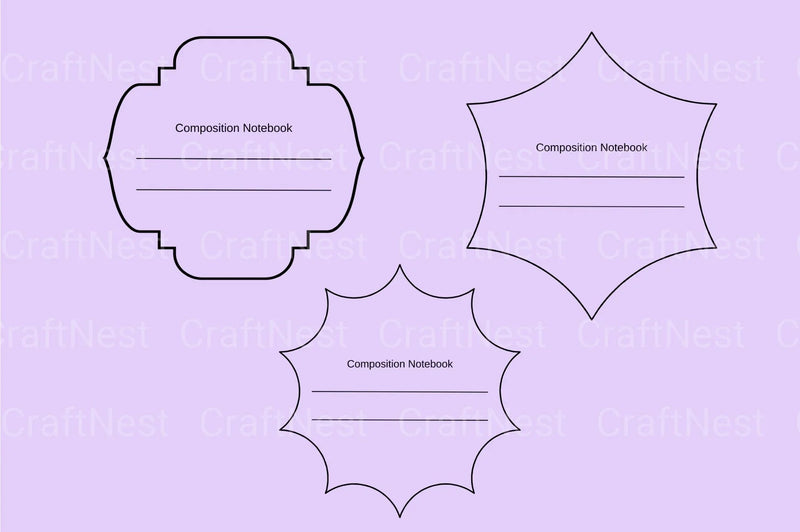 Customizable Composition Notebook Labels - CraftNest - Digital Crafting and Art