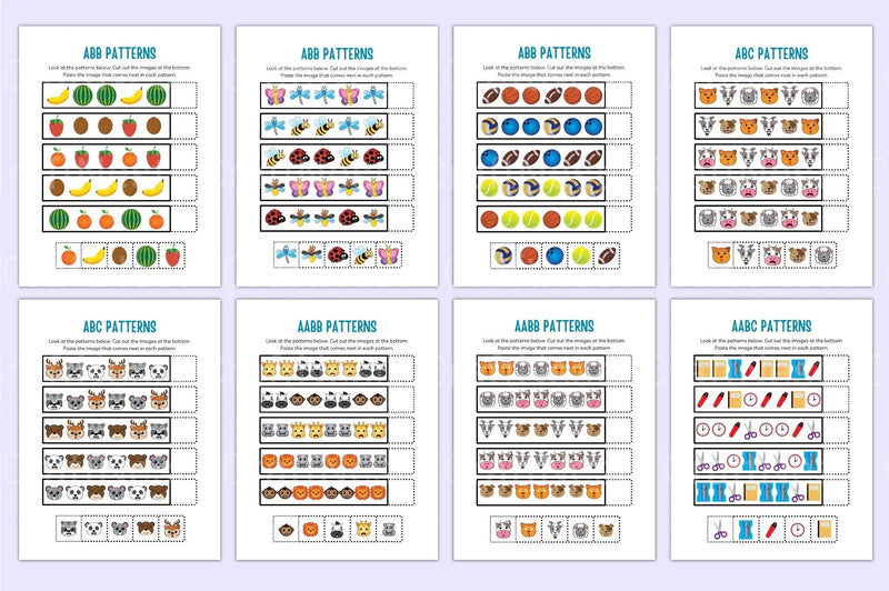 Kindergarten Pattern Workbook for Early Learning - CraftNest - Digital Crafting and Art